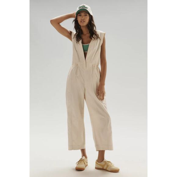 Anthropologie Pants - Anthropologie Daily Practice Soller White Cotton Drawstring Jumpsuit XS